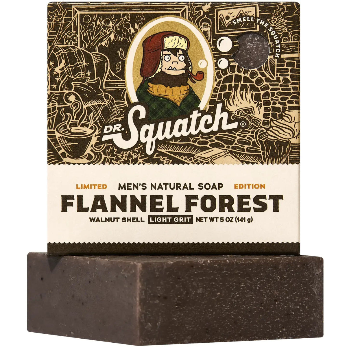 Dr. Squatch Flannel Forest Bar Soap 5oz | Warm Leather, Pine & Fall Woods