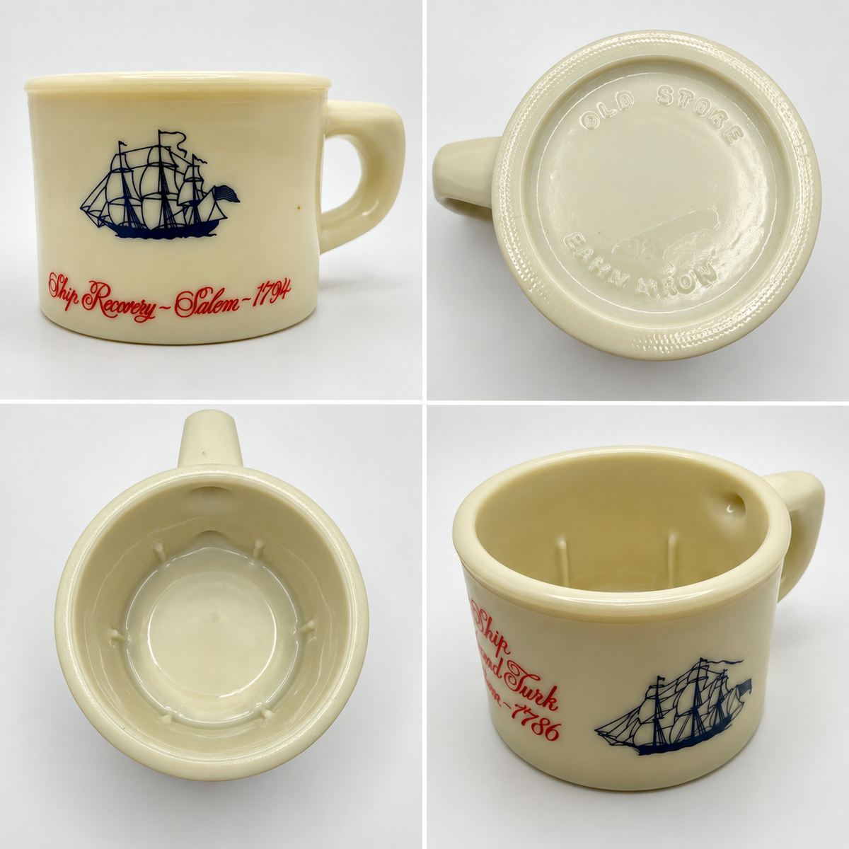 Vintage Shulton Milk Glass Old Spice Shaving Mug