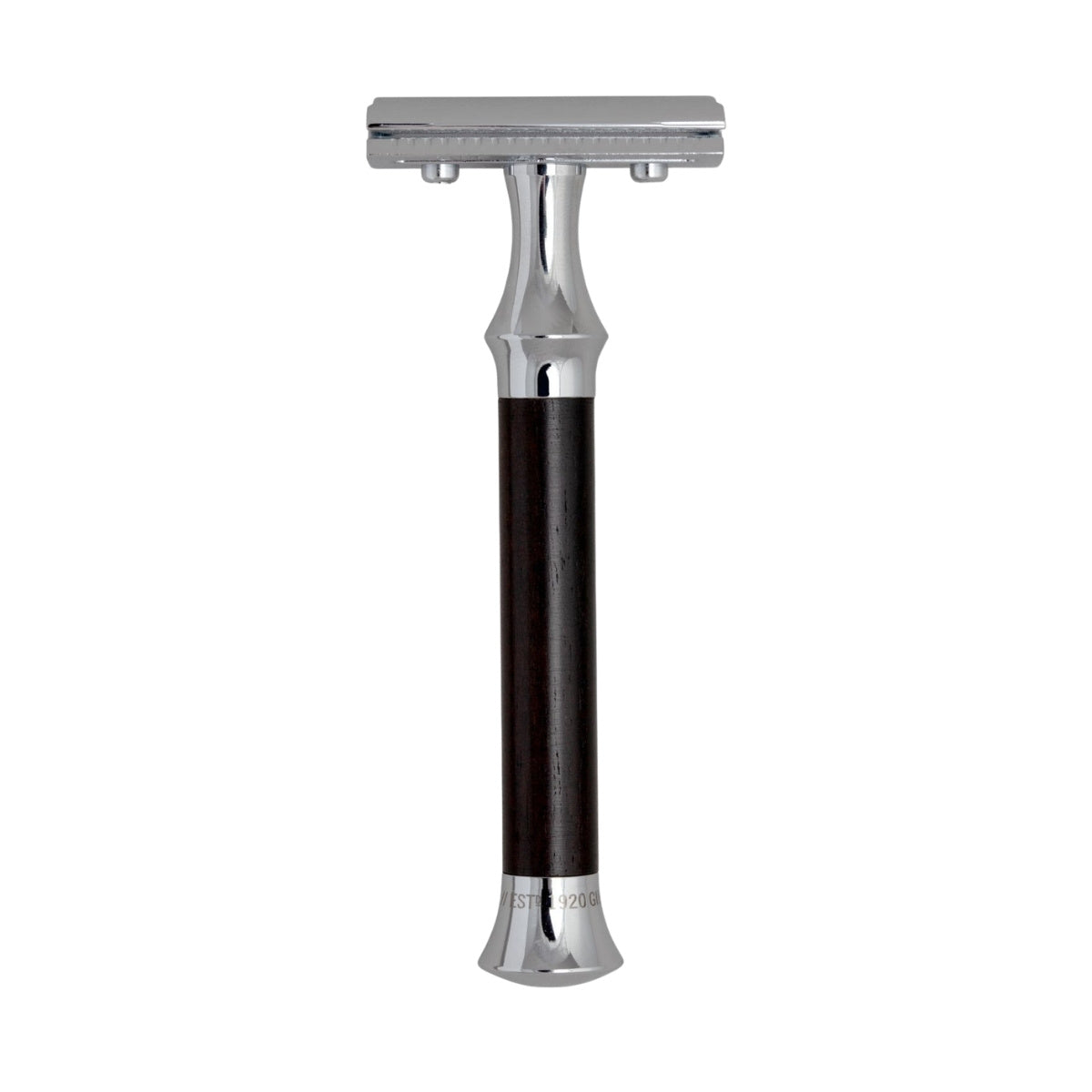 G&F Timor 1920 Closed Comb Safety Razor Ebony Wood Handle 100mm