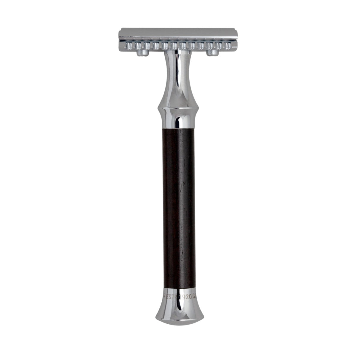G&F Timor 1920 Open Comb Safety Razor Ebony Wood Handle 100mm