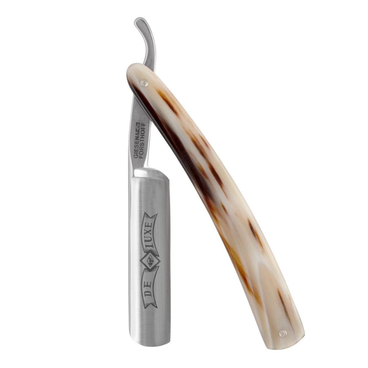 G&F Timor Deluxe Straight Razor 5/8 Stainless Steel Horn Scales