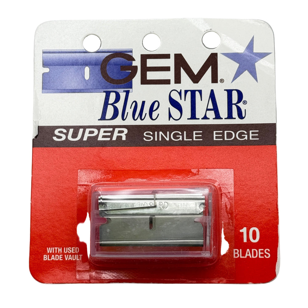 GEM Blue Star Single Edge Razor Blades 10 pack