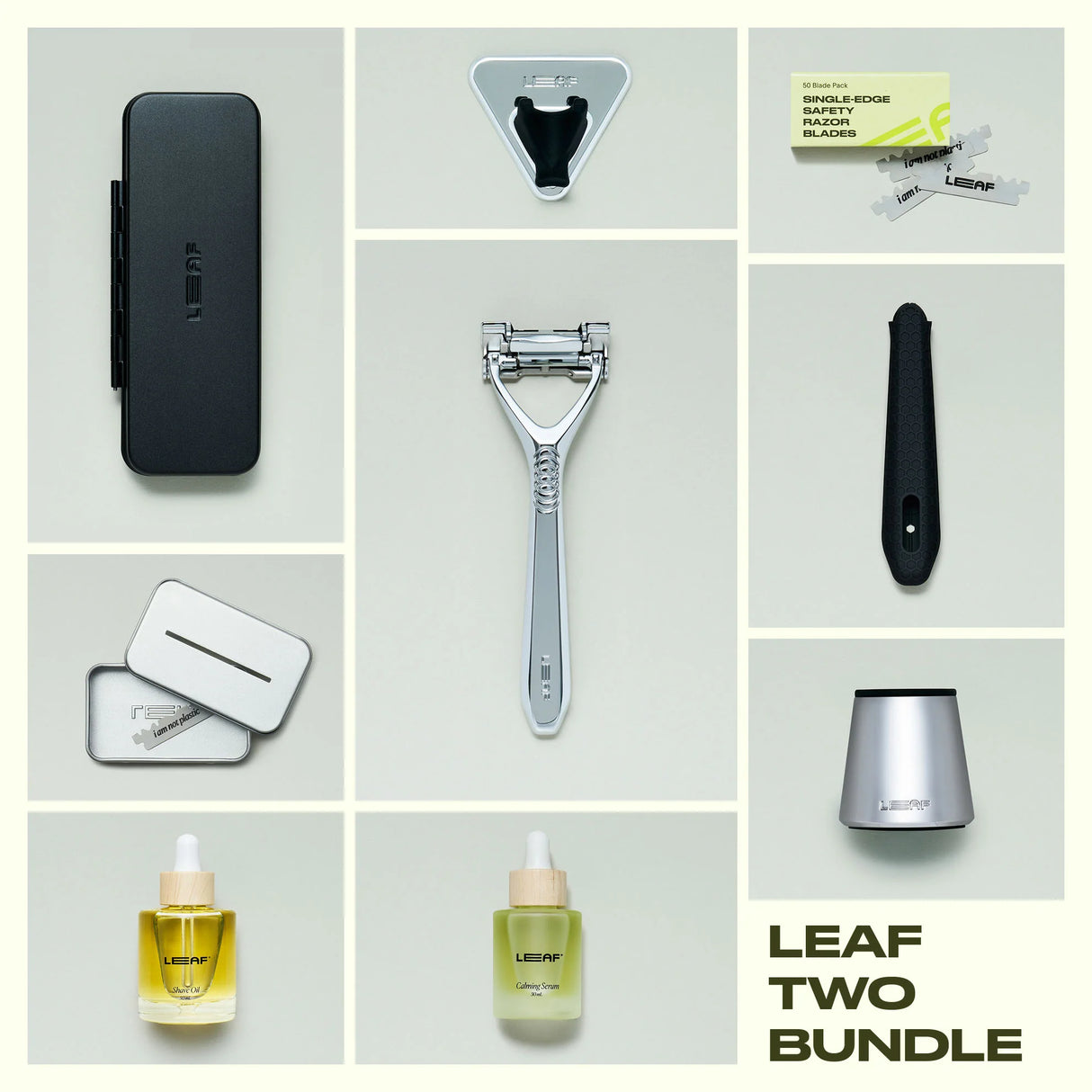 Leaf Two Pivoting Head Razor Chrome Bundle