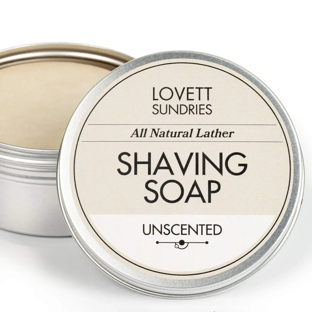 Lovett Sundries Unscented Shaving Soap For Long Lasting Natural Lather 4oz