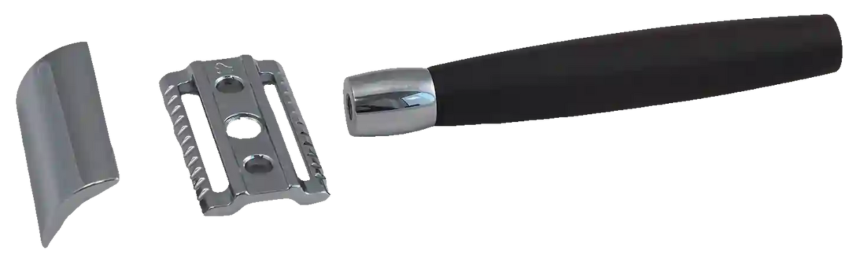 Merkur - 49c Ebony Wood Handle Safety Razor - Closed Comb