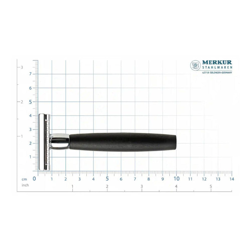 Merkur - 49c Ebony Wood Handle Safety Razor - Closed Comb