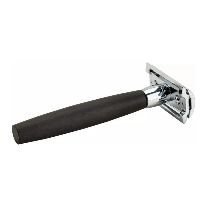 Merkur - 49c Ebony Wood Handle Safety Razor - Closed Comb