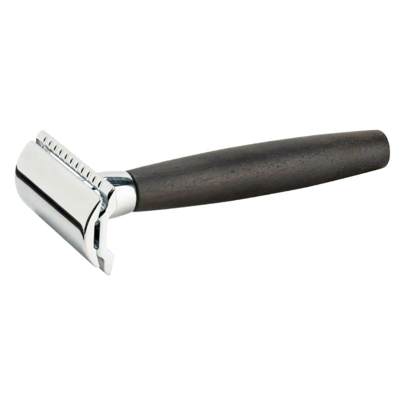 Merkur - 49c Ebony Wood Handle Safety Razor - Closed Comb