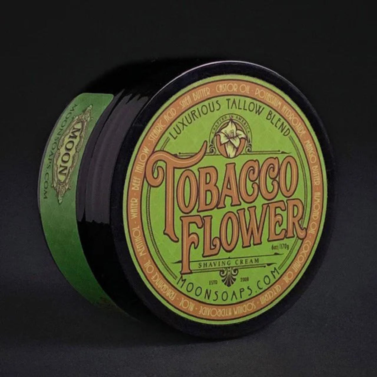 Moon Soaps Tobacco Flower Shaving Cream 6oz