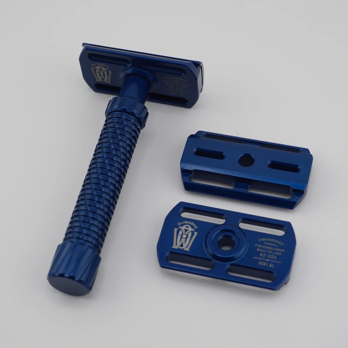 OliWorks M3TEORITE Aluminum Safety Razor Blue