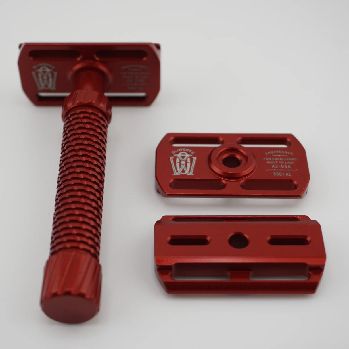 OliWorks M3TEORITE Aluminum Safety Razor Red
