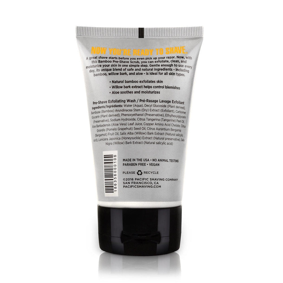 Pacific Shaving Co Bamboo Pre Shave Scrub 3.4oz