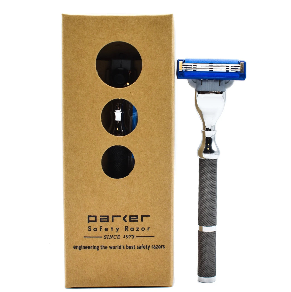 Parker 42R Mach 3 Graphite & Chrome Metal Razor