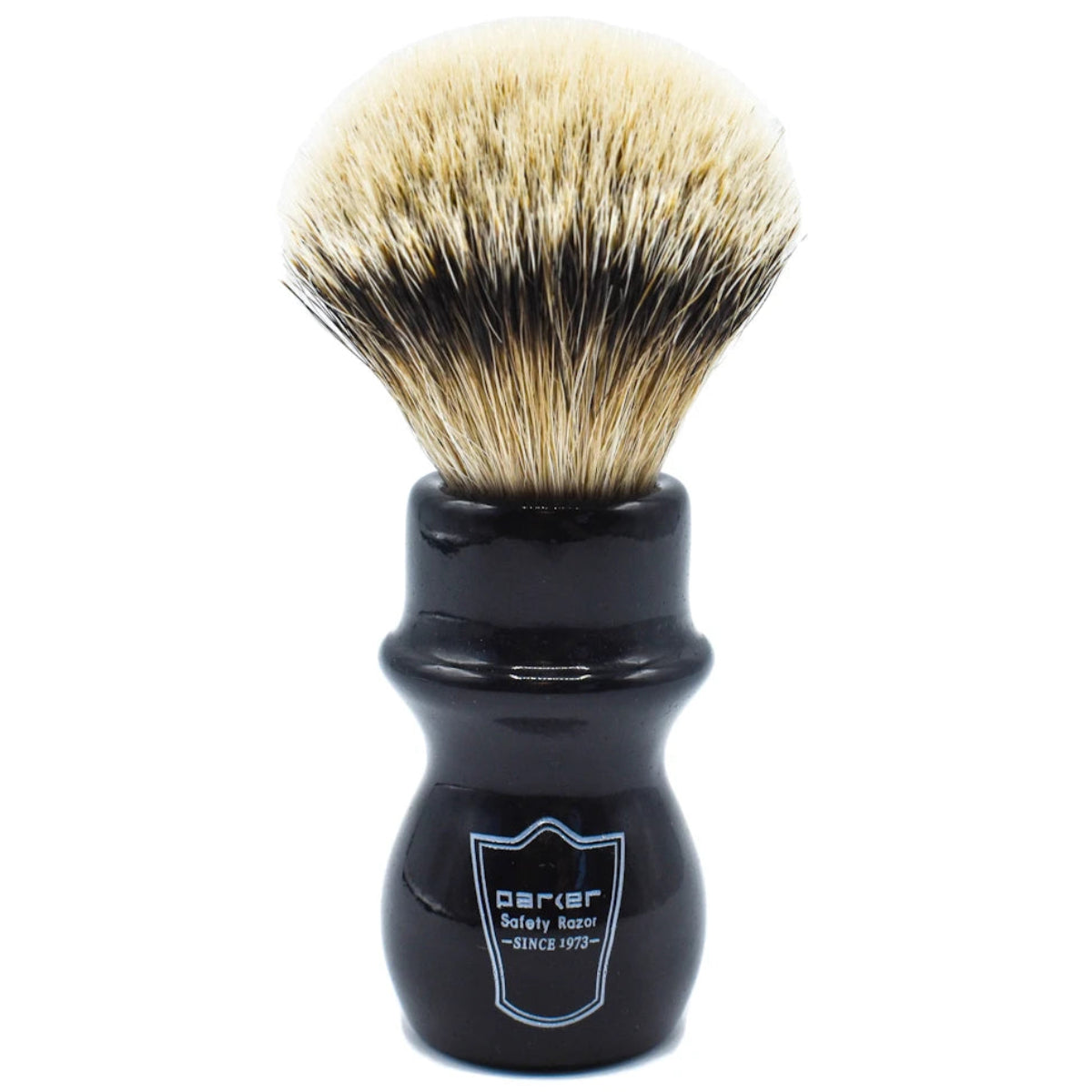 Parker Black Silvertip Badger Long Handle Shaving Brush & Stand 22mm