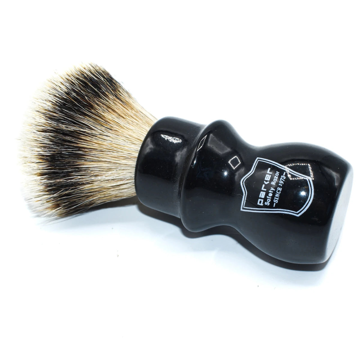 Parker Black Silvertip Badger Long Handle Shaving Brush & Stand 22mm
