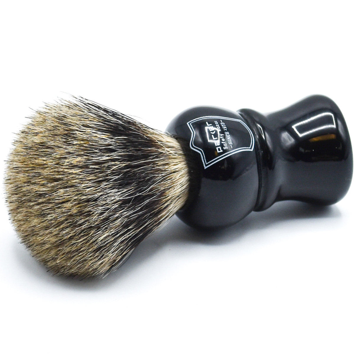 Parker Classic Ebony Handle Pure Badger Shaving Brush and Stand