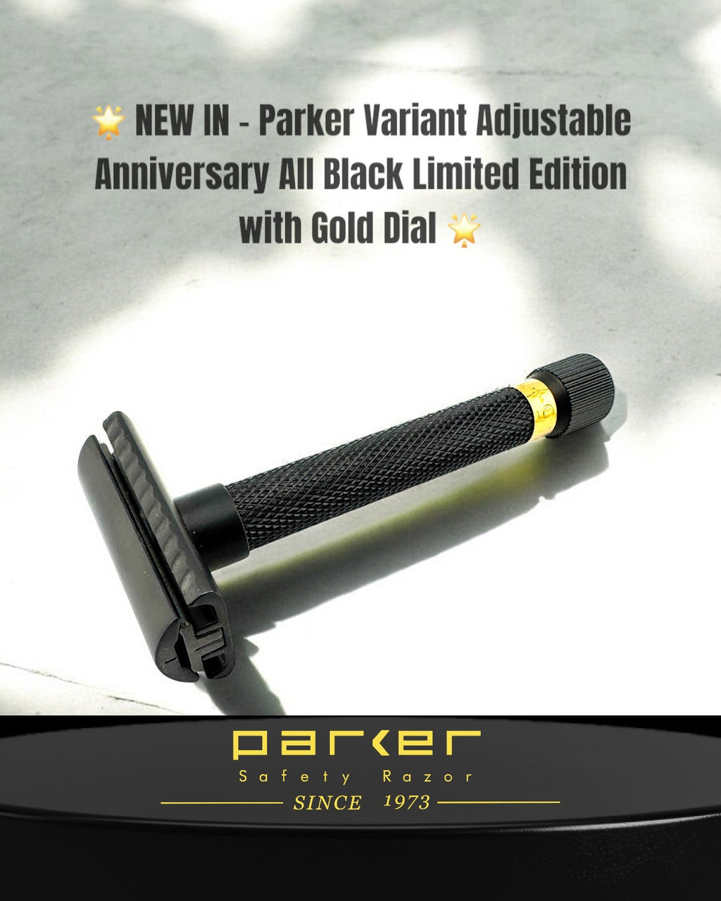 Parker Variant Adjustable Safety Razor Anniversary Edition Black and Gold