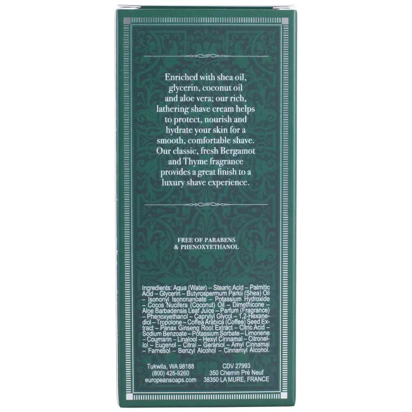 Pre de Provence - Bergamot & Thyme Shave Cream - 75ml