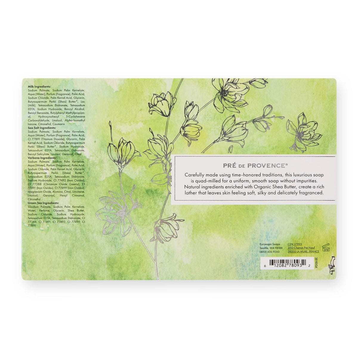 Pre de Provence Best Sellers Set of 4 Green Soap Bar 250g