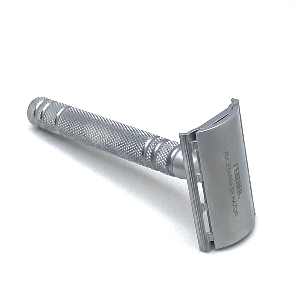 Pre-Owned Feather AS-D2 Stainless Steel Double Edge Safety Razor with Stand