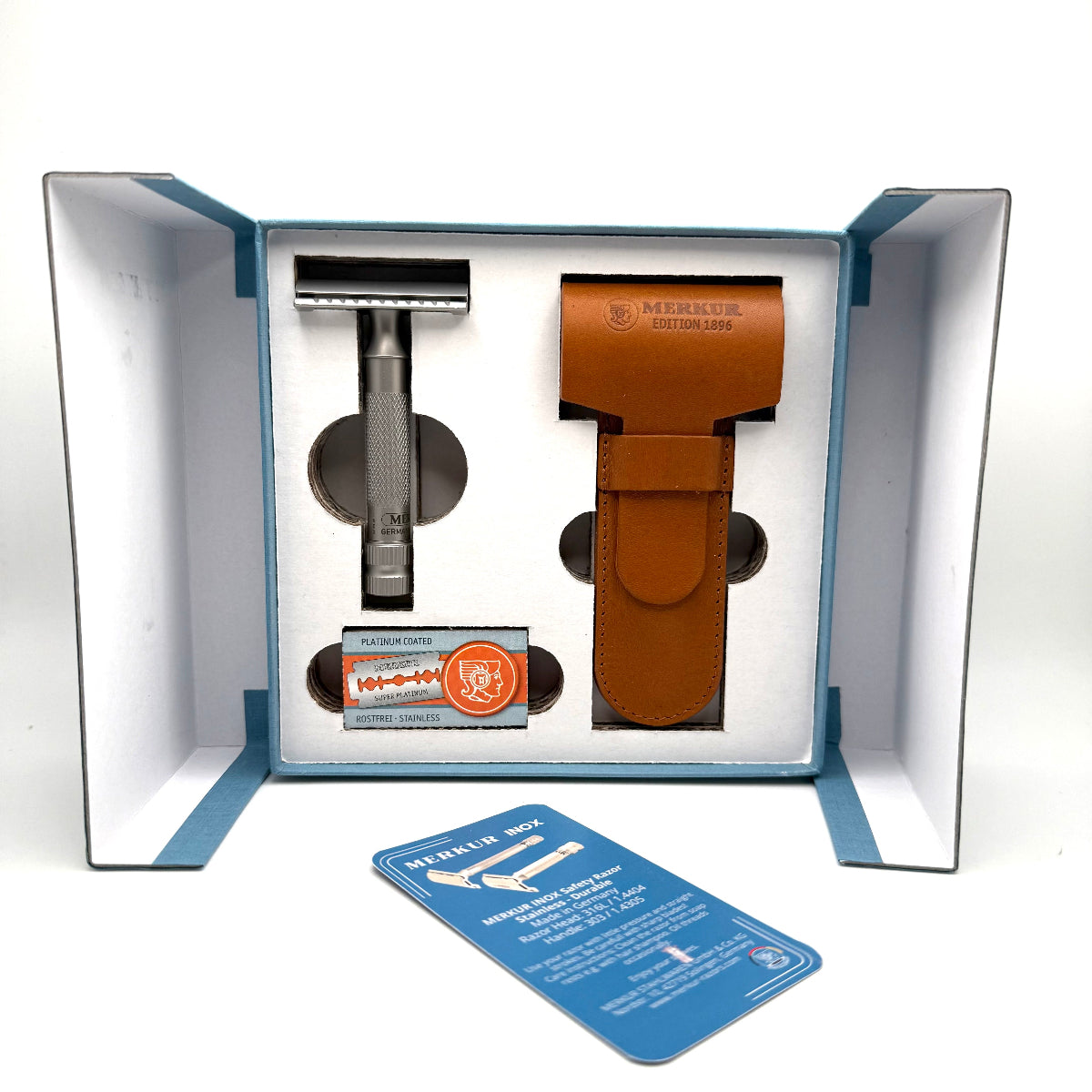 Pre-Owned Merkur Merkur 34 INOX Stainless Steel Closed Comb 2 Piece Special Edition 1896 Safety Razor