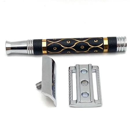Pre-Owned Parker 65R Gray And Gold Super Heavyweight Safety Razor