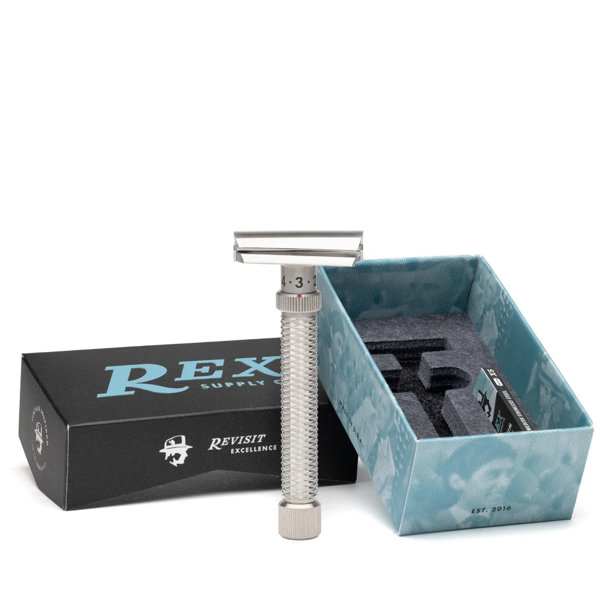 Rex Supply Co Konsul XL Slant Adjustable Stainless Steel Double Edge Safety Razor