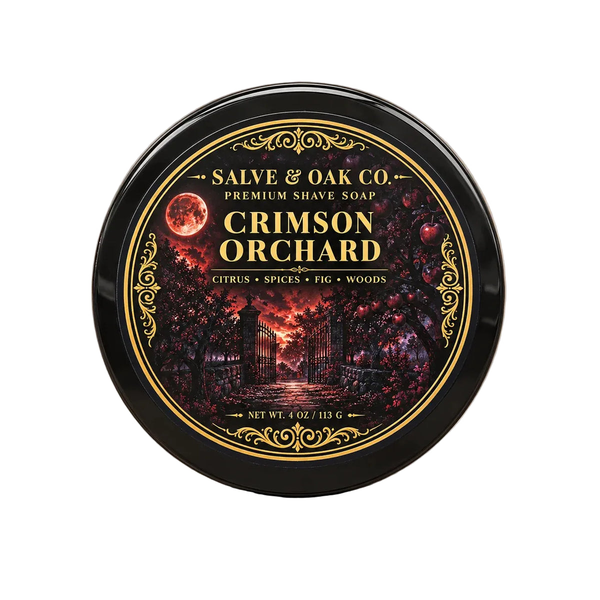 Salve & Oak Crimson Orchard Shave Soap 4.0oz
