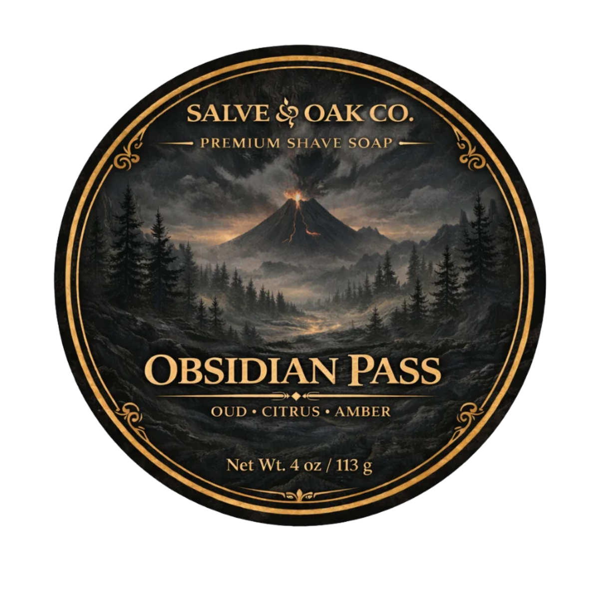 Salve & Oak Obsidian Pass Timberline Shave Soap 4oz
