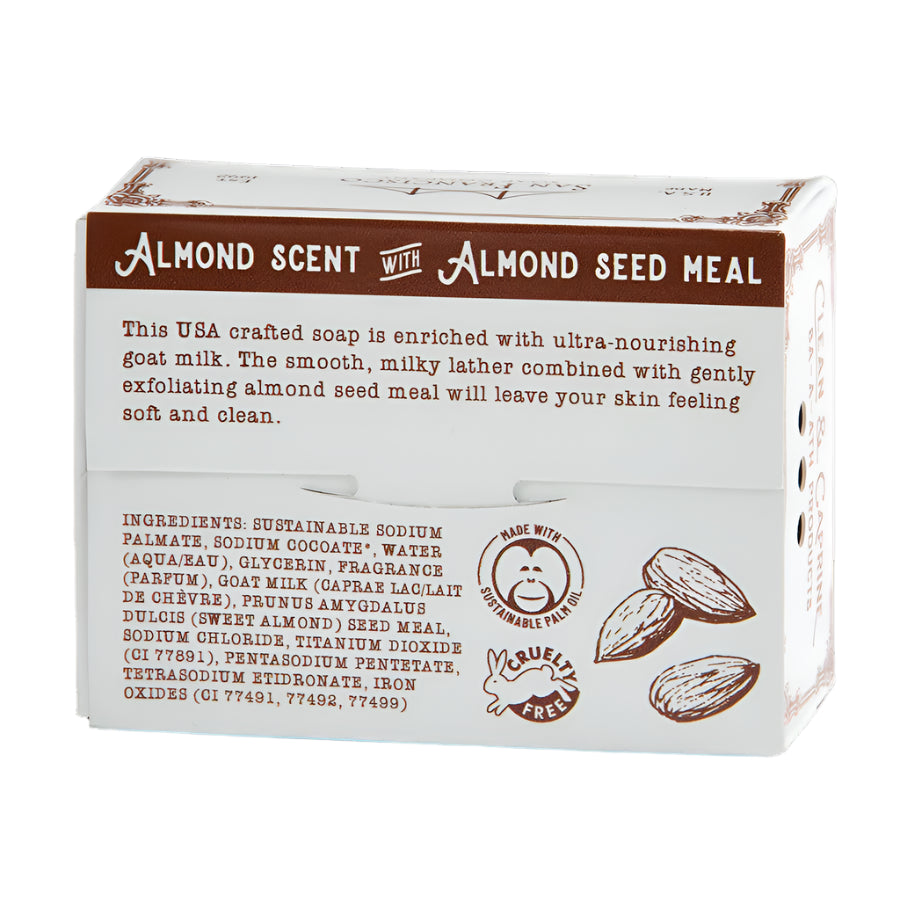 San Francisco Soap Company Clean & Caprine Goat Milk Bar Soap - Almond Scent with Almond Meal 5oz