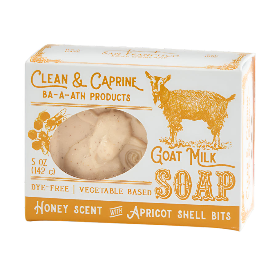 San Francisco Soap Company Clean & Caprine Goat Milk Bar Soap - Honey Scent with Apricot Shell Bits 5oz