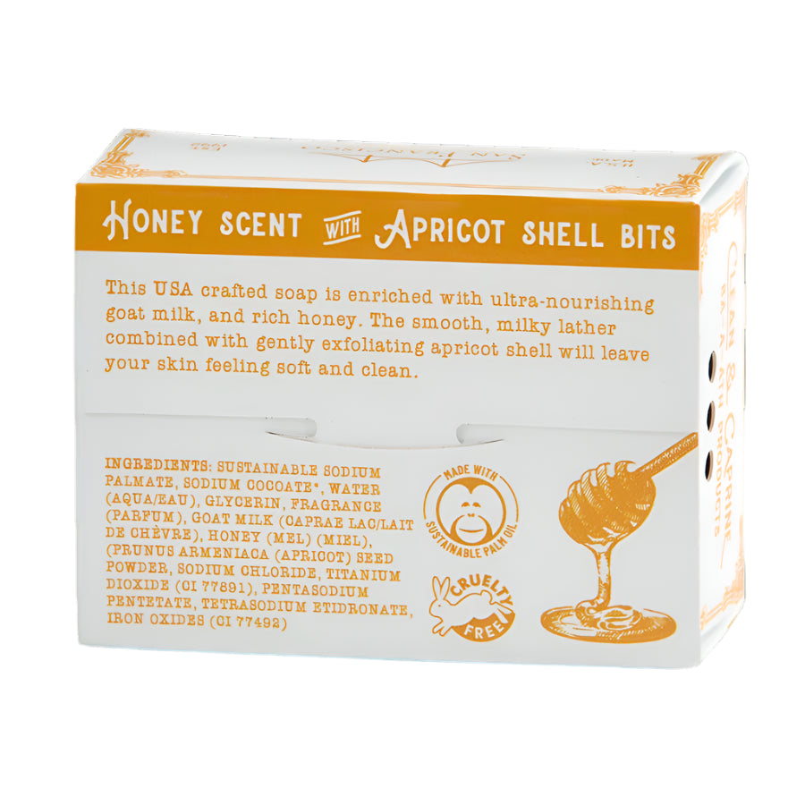 San Francisco Soap Company Clean & Caprine Goat Milk Bar Soap - Honey Scent with Apricot Shell Bits 5oz