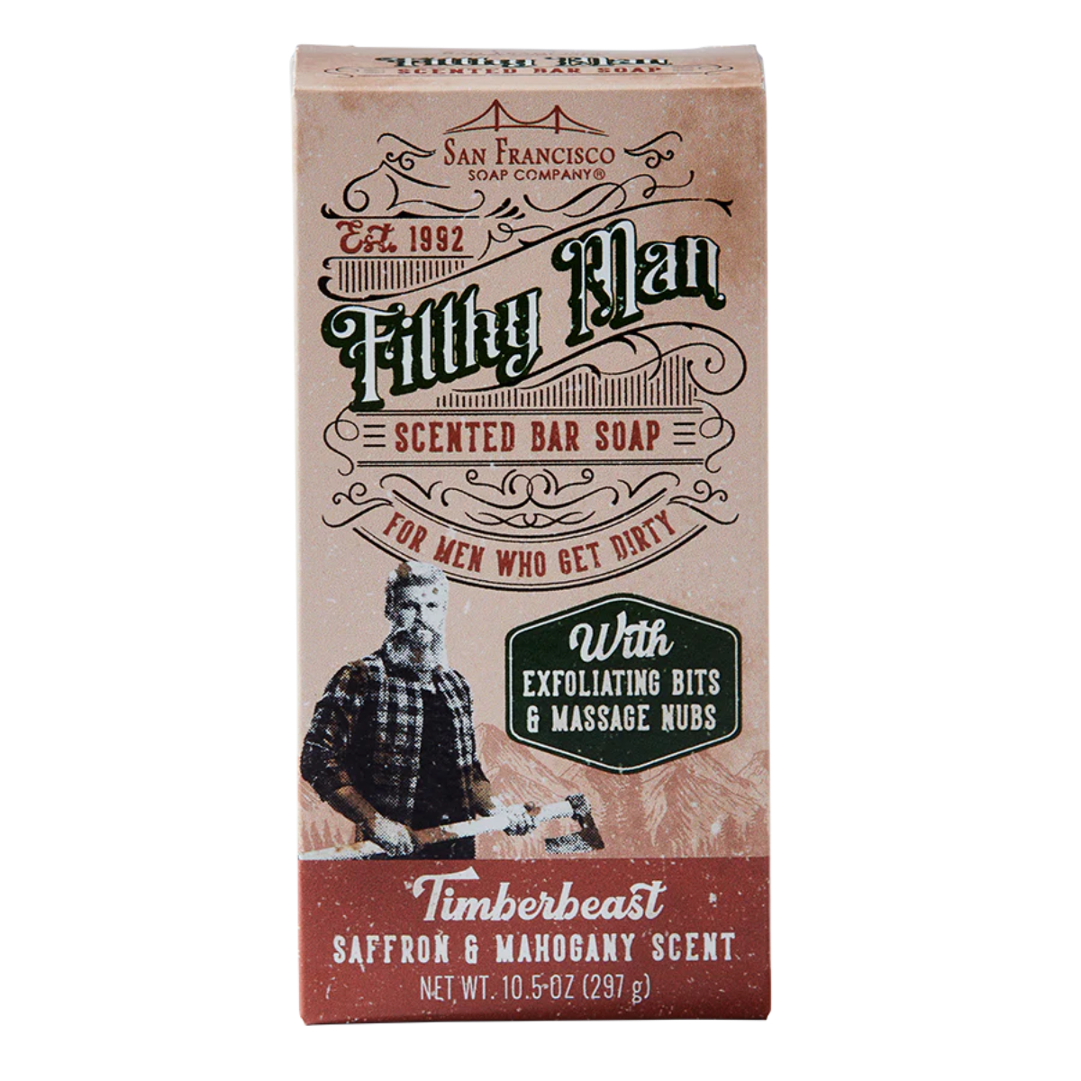 San Francisco Soap Company FILTHY MAN Bar Soap Timberbeast Saffron & Mahogany 10oz