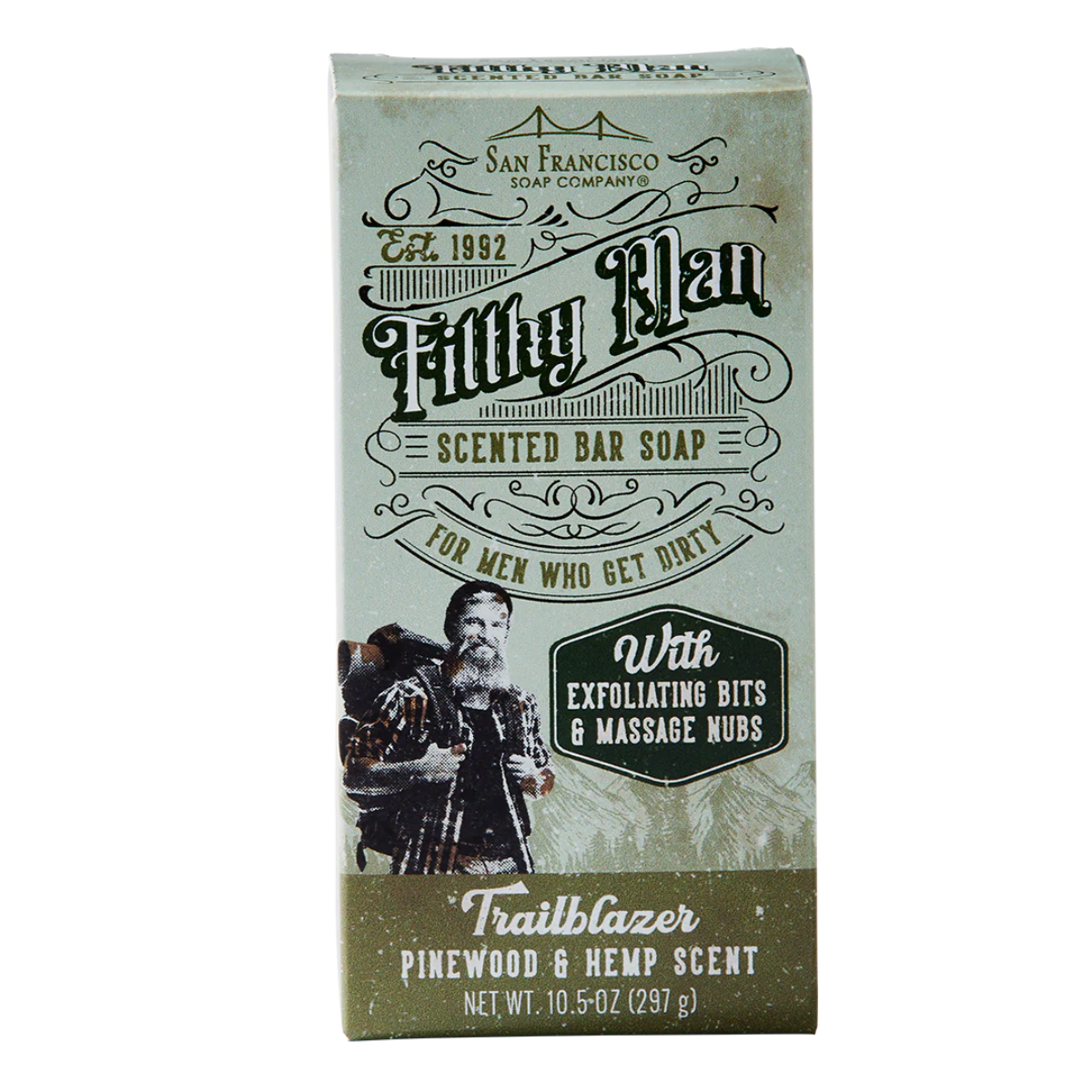 San Francisco Soap Company FILTHY MAN Bar Soap Trailblazer Pinewood & Hemp 10oz