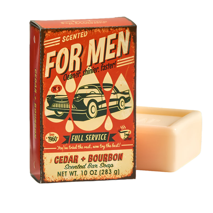 San Francisco Soap Company - FOR MEN Bar Soap - Cedar & Bourbon - 10oz