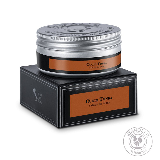 Saponificio Bignoli Tonka Leather Artisan Shaving Soap 175g