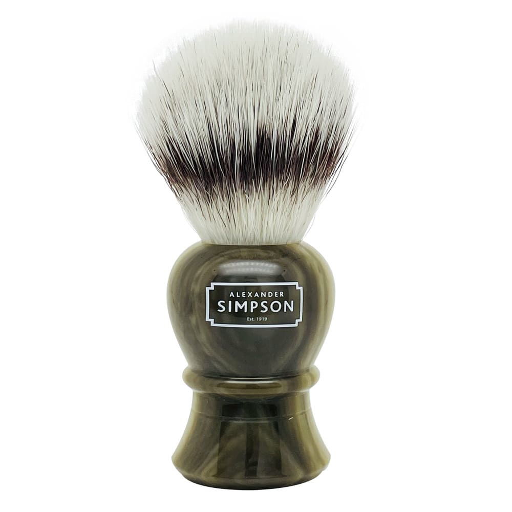 Simpson - Islington - Synthetic Shaving Brush - Faux Horn Large Handle