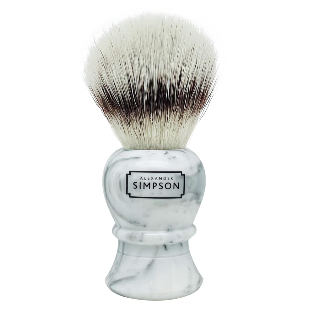 Simpson - Islington - Synthetic Shaving Brush - Italian Marble Grey Large