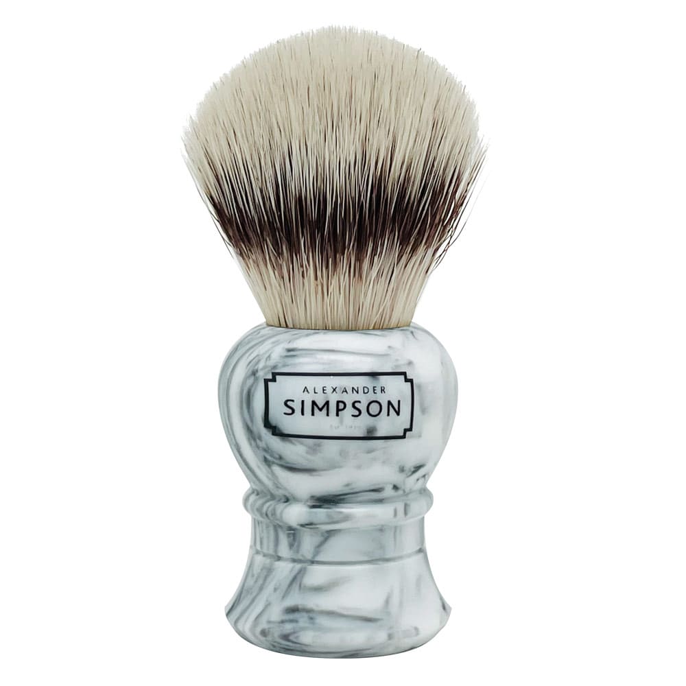 Simpson - Islington - Synthetic Shaving Brush - Italian Marble Grey Small