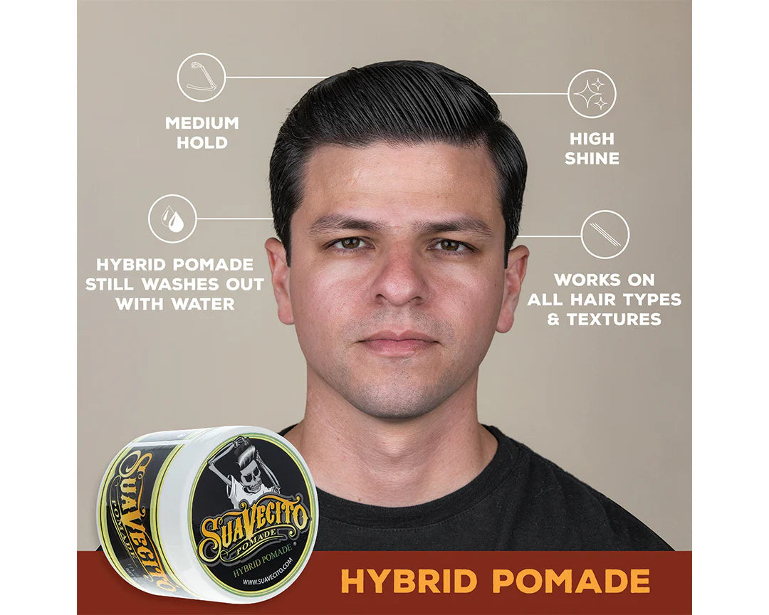 Suavecito - Hybrid Pomade - Medium Hold - High Shine - 4oz