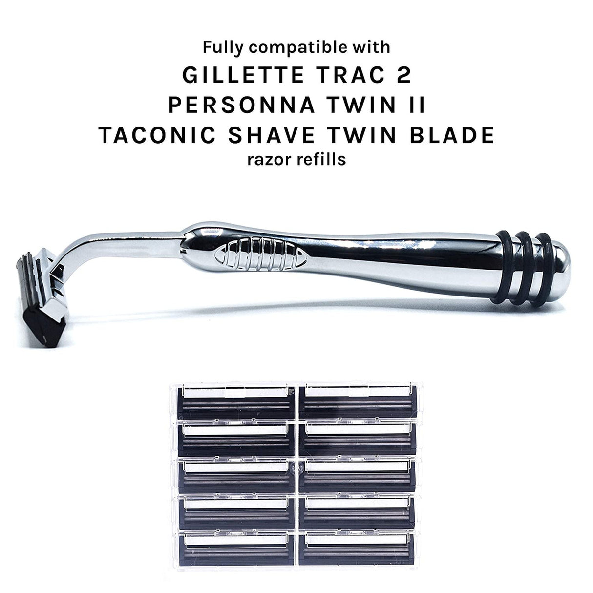 Taconic Shave Heavyweight Chrome Twin Trac 2 Compatible Razor