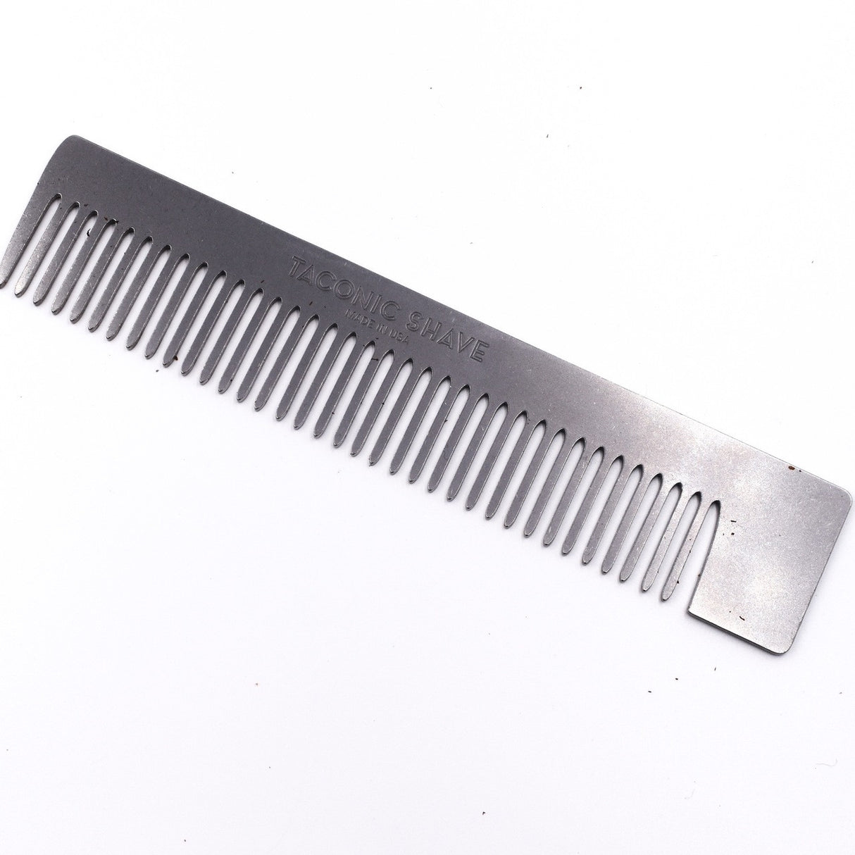 Taconic Shave Premium Stainless Steel Pocket Comb and Leather Case Made in USA