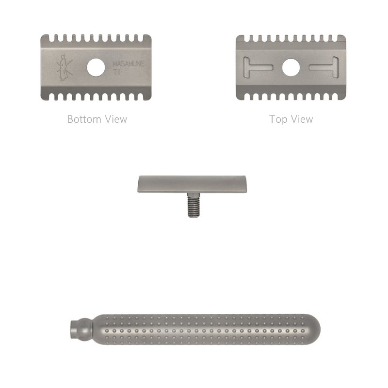 Tatara Titanium Masamune Open Comb Double Edge Safety Razor Matte