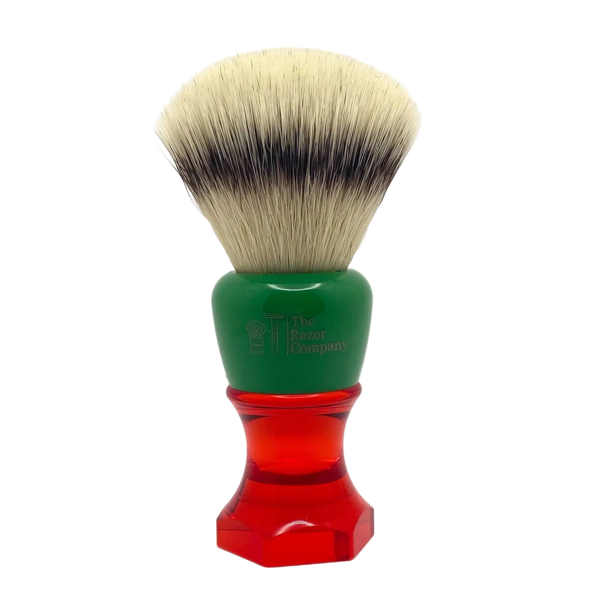 The Herald 26mm Shaving Brush Green & Red Resin Handle Choose Knot Type