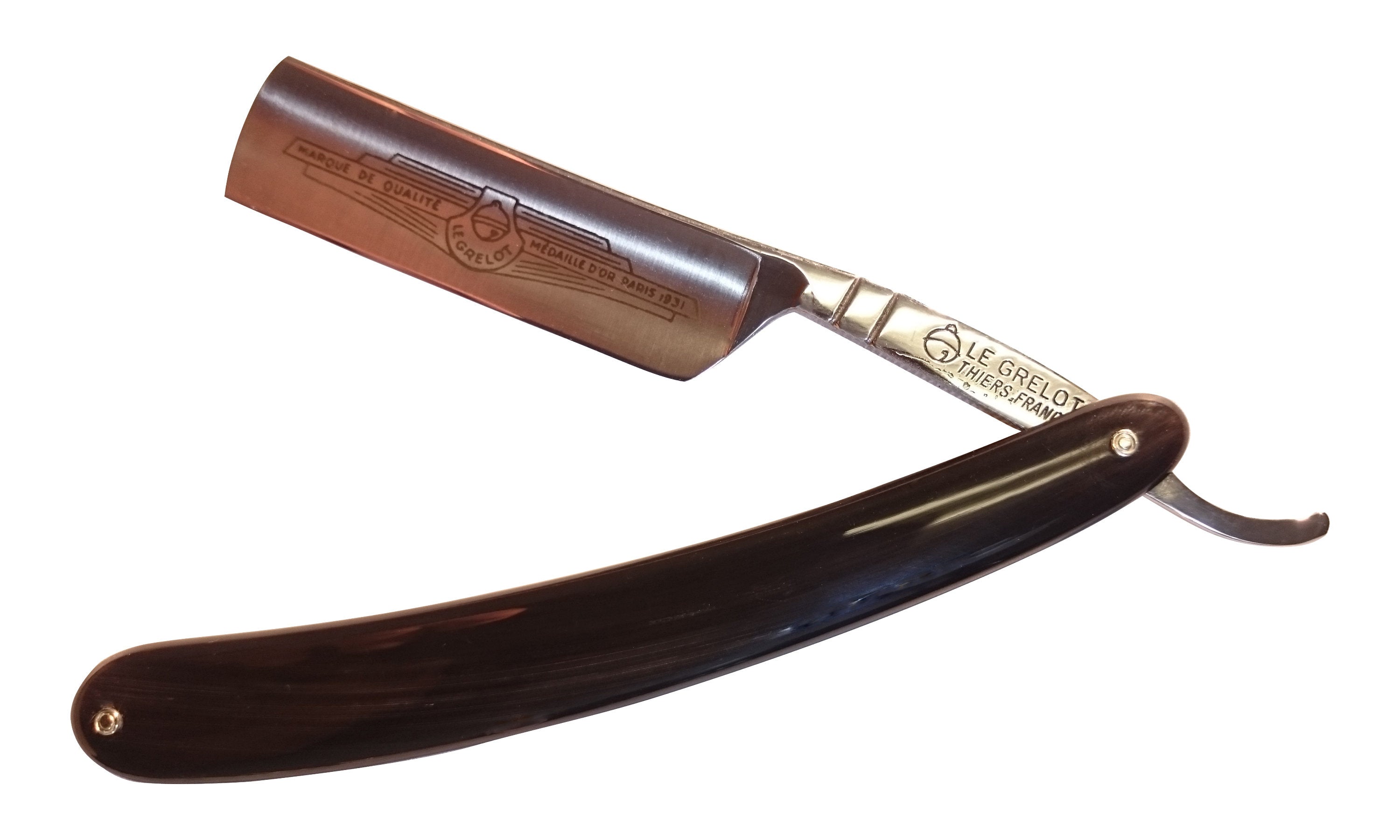 Thiers-Issard - 6/8 Straight Razor Le Grelot with Black Horn