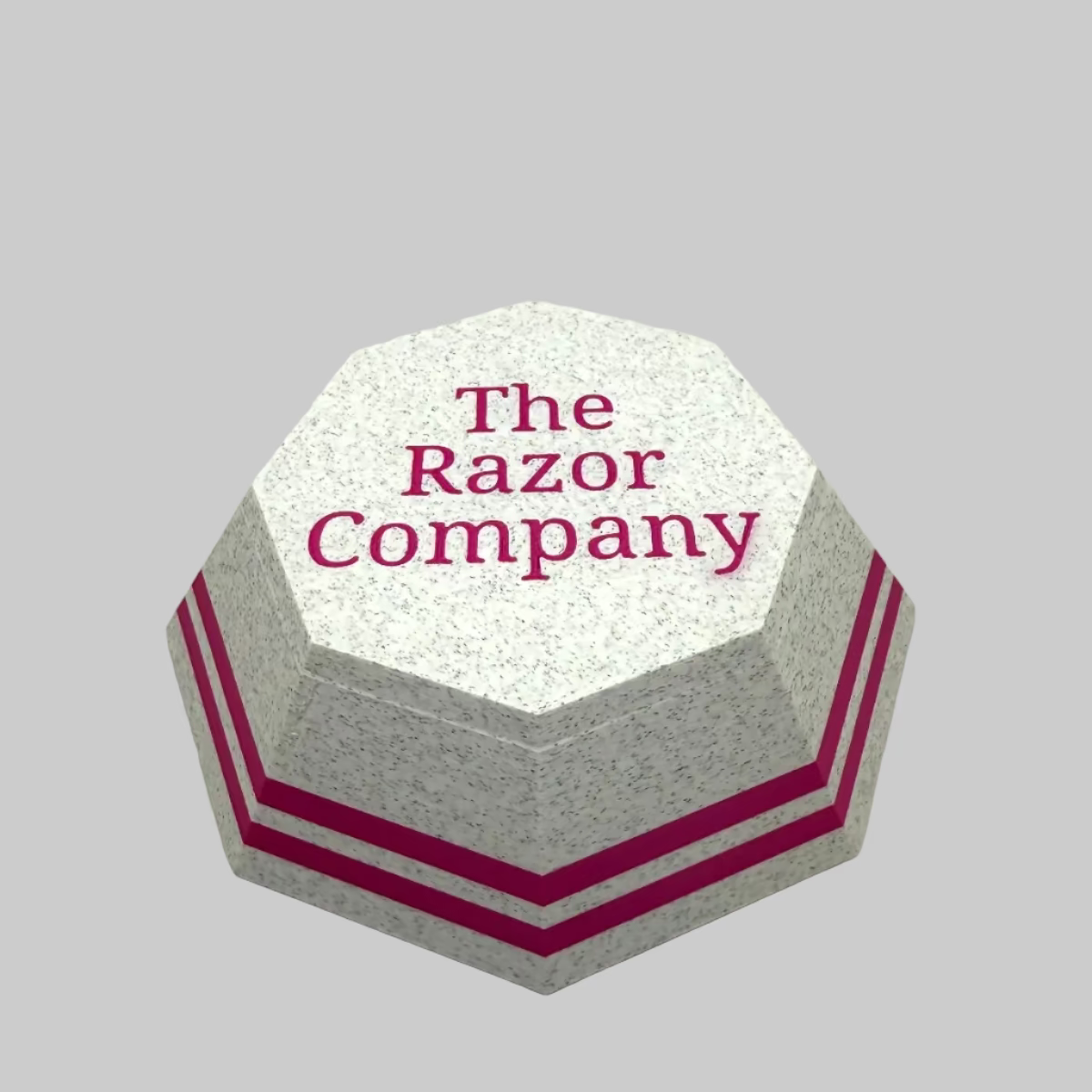 TRC Unbreakable Lather Bowl Marble & Pink Stripes Octagon