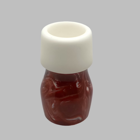 Turning By Tanz 26mm Shaving Brush Handle Red & White Swirl