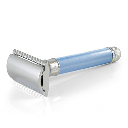 Edwin Jagger Double Edge Safety Razor  Long Handle Blue DELBE14BL