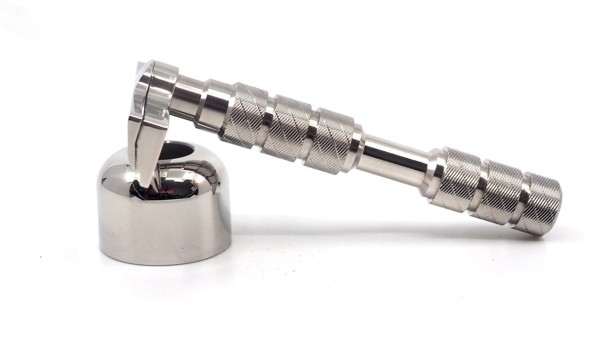 Alpha Shaving Works - Polished Stainless Steel - Claymore Evolution - Single Edge Razor