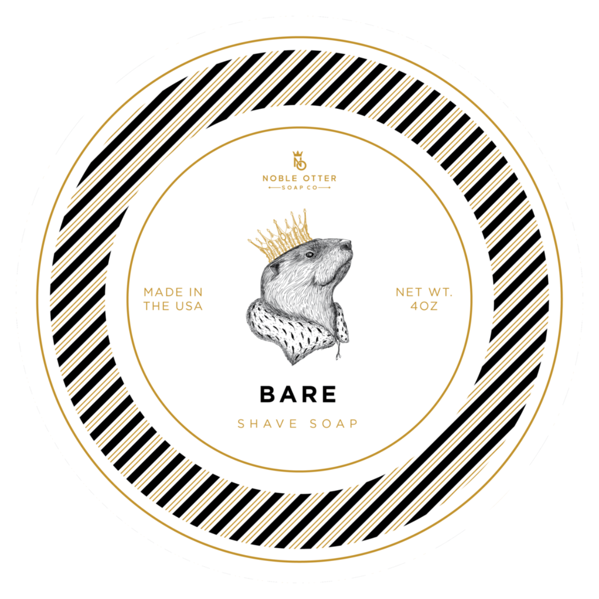 Noble Otter Bare (Unscented) Shave Soap 4oz